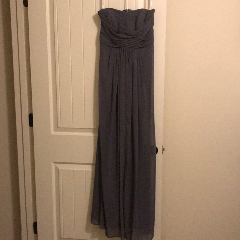 Gray David’s Bridal bridesmaid dress